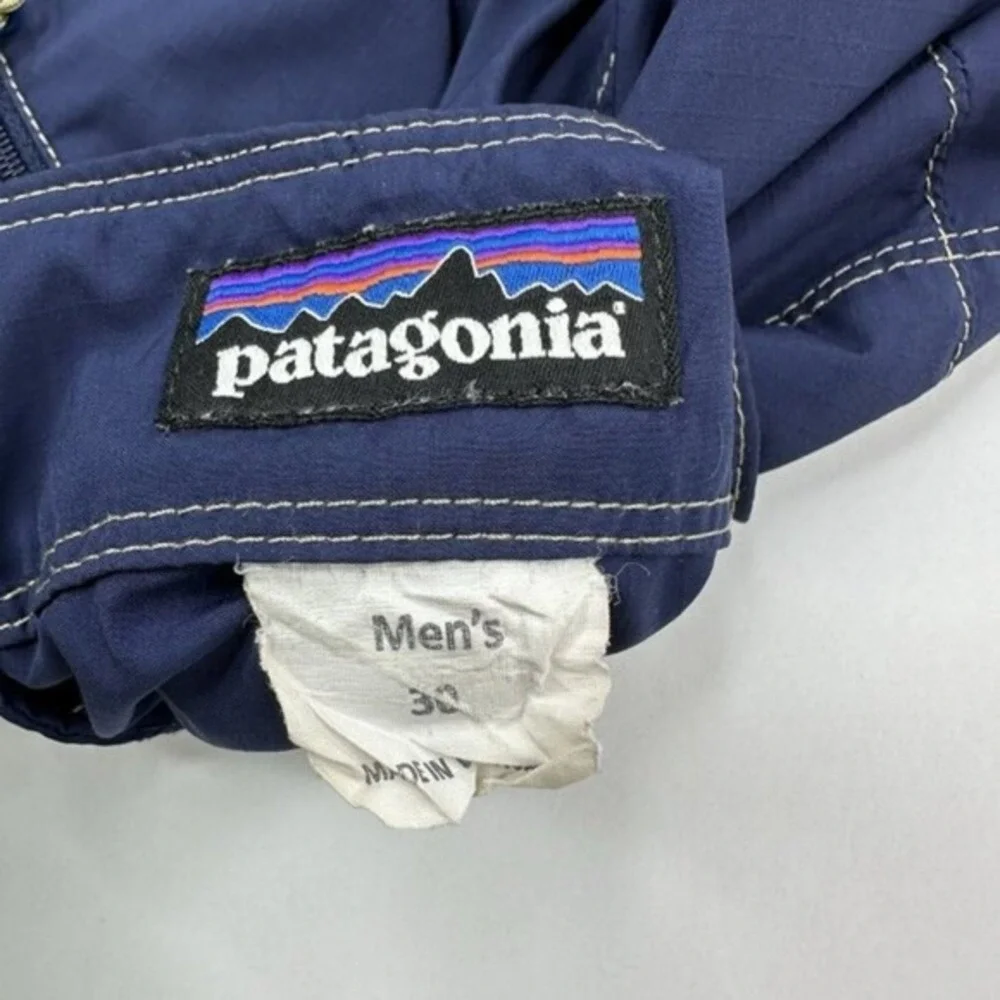 Patagonia Mens Board Shorts 30‎ Navy Blue Ripstop Swim Trunks Contrast Stitching